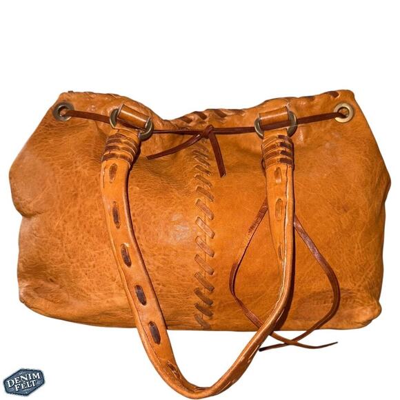 Miu Miu Vintage Brown/Camel Tan Soft Leather Braided Detail Shoulder Bag/Purse - Picture 2 of 12